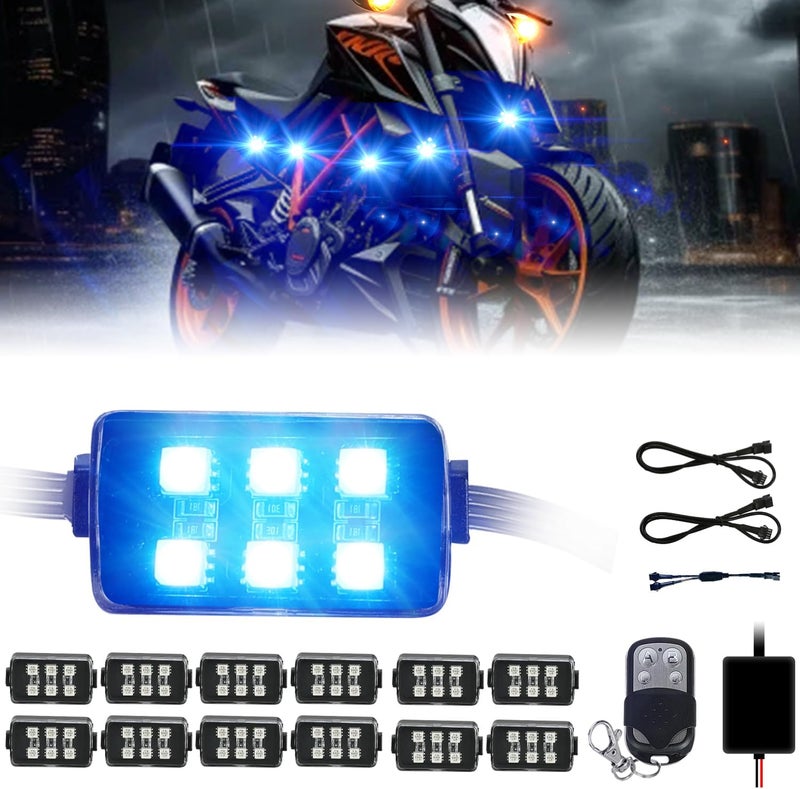 SUNPIE Motorcycle Lights RGB Under Glow Underglow Kit Neon Light DC 12V Waterproof Light for Sporsters Harley Honda Kawasaki Suzuki Indian Yamaha - Image 1